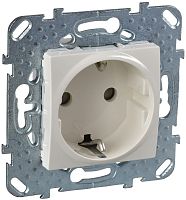 Розетка с заземлением без рамки Schneider Electric Unica 1-м. шторки бежевый картинка